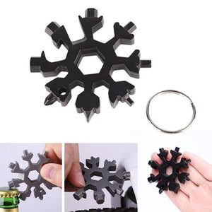 18 in 1 multi hex wrench purpose survival camp key ring pocket tool multifunction Screwdriver outdoor snowflake multi wrench