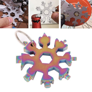 18 in 1 multi hex wrench purpose survival camp key ring pocket tool multifunction Screwdriver outdoor snowflake multi wrench