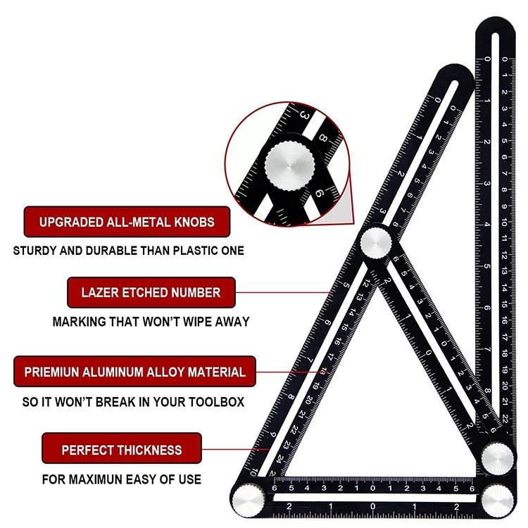 Angle Tile Hole Ruler Locator Multi Protractors Adjustable  4/6/12 slides/fold Ruler Glass Universal Angular Template Gauge