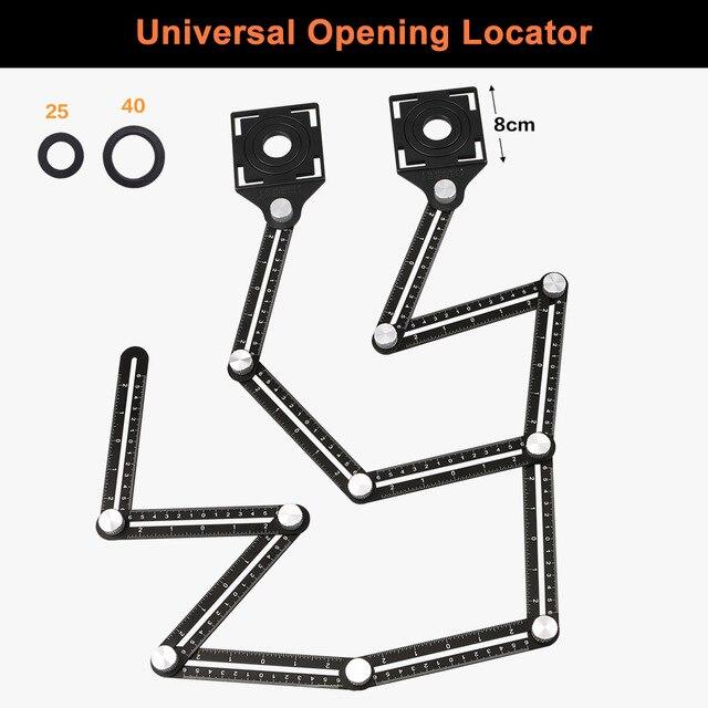 Angle Tile Hole Ruler Locator Multi Protractors Adjustable  4/6/12 slides/fold Ruler Glass Universal Angular Template Gauge