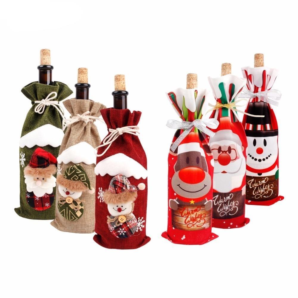Christmas Decorations for Home Wine Bottle Cover