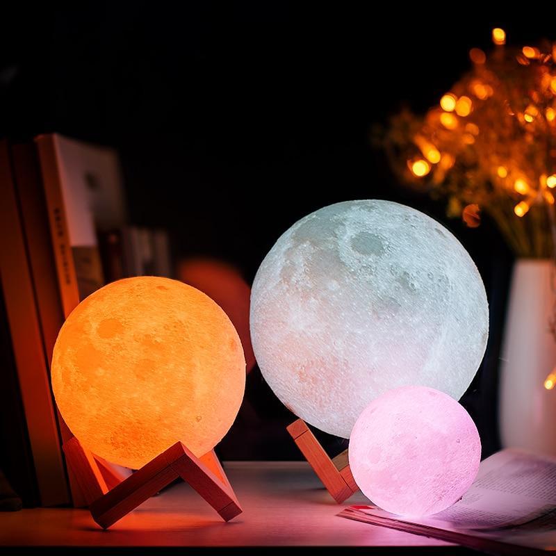 3D Moon Color Change Touch USB Led Lamp