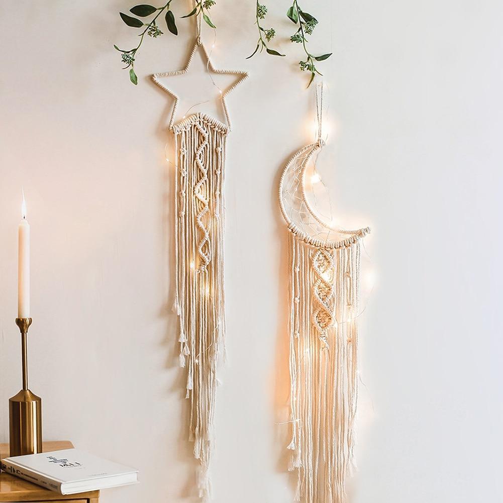Nordic Star Moon Macrame Dream Catcher