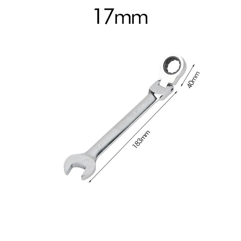 6-23mm Flexible Ratchet Spanner Nut Tool Metric Ratchet Head Cr-v Alloy Steel Open End Ring 180° Torx Repair Wrenches