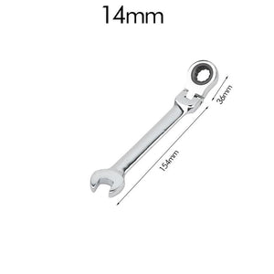 6-23mm Flexible Ratchet Spanner Nut Tool Metric Ratchet Head Cr-v Alloy Steel Open End Ring 180° Torx Repair Wrenches