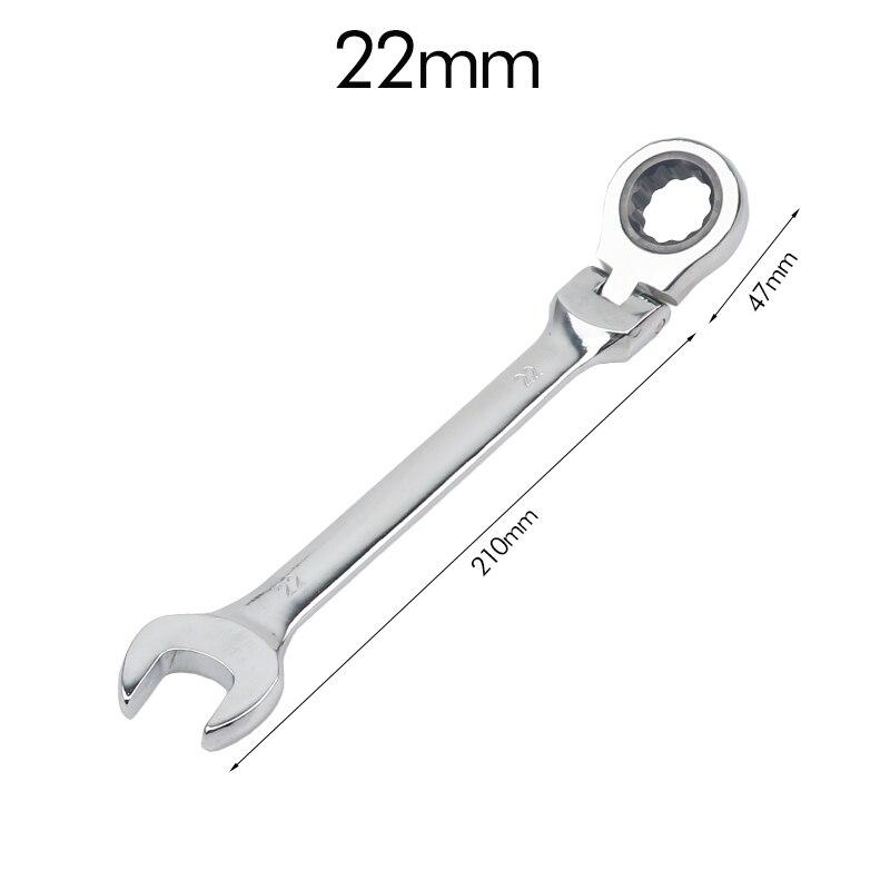 6-23mm Flexible Ratchet Spanner Nut Tool Metric Ratchet Head Cr-v Alloy Steel Open End Ring 180° Torx Repair Wrenches