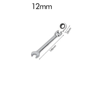 6-23mm Flexible Ratchet Spanner Nut Tool Metric Ratchet Head Cr-v Alloy Steel Open End Ring 180° Torx Repair Wrenches