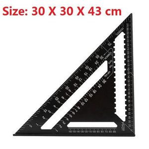 7/12 inch Metric Aluminum Alloy Triangular Angle Measuring Ruler Woodwork Quickly Square Triangle Angle Protractor