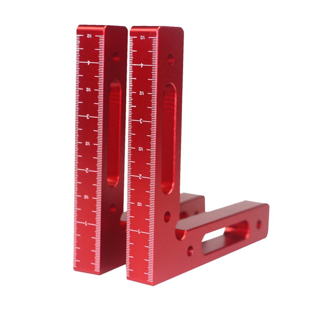 Positioning Fixture Ruler with Metric inch scales Alloy 90 Degree Precise Corner Woodworking Clamping Square Right Angle Clamps