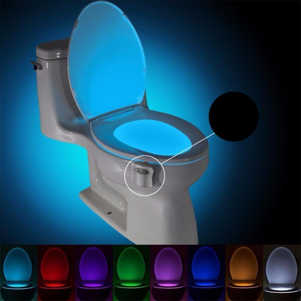 Motion Sensor Toilet Seat Night Light 8 Colors Waterproof