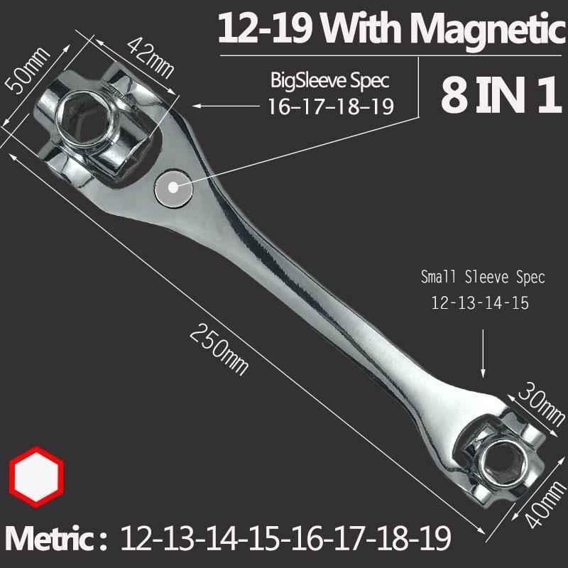 Tiger Wrench Socket Works with Spline Bolts Torx 360 Degree 6-Point 48/8 IN 1 Universial Furniture Car Repair Spanner Hand Tools