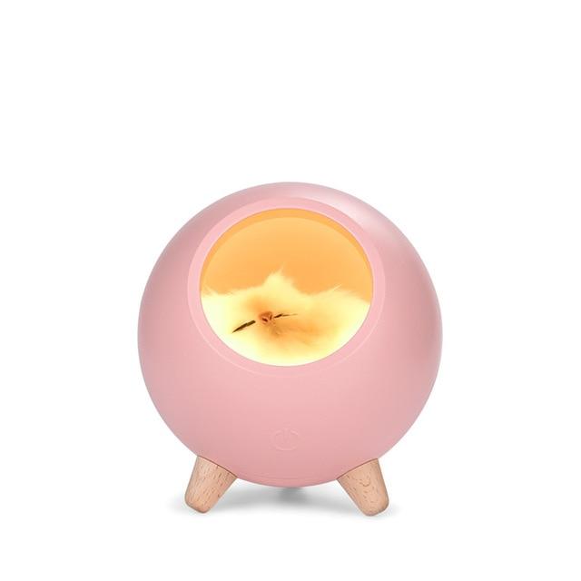 Cute Cat House Touch Dimming Night Light For Kids Baby Bedroom