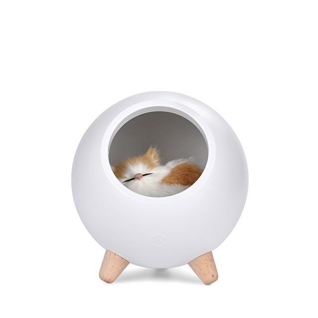 Cute Cat House Touch Dimming Night Light For Kids Baby Bedroom